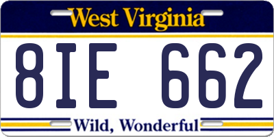 WV license plate 8IE662