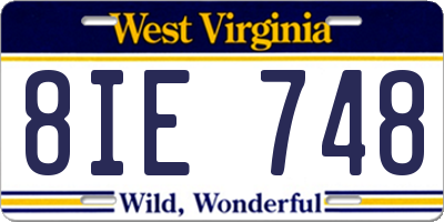 WV license plate 8IE748