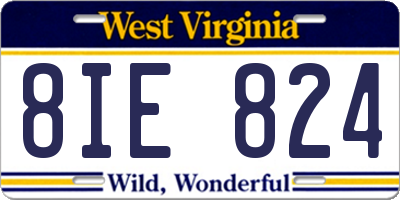 WV license plate 8IE824