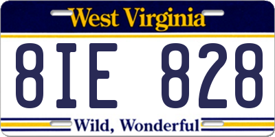 WV license plate 8IE828