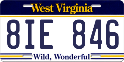 WV license plate 8IE846
