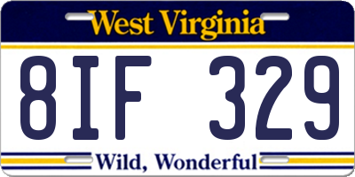 WV license plate 8IF329