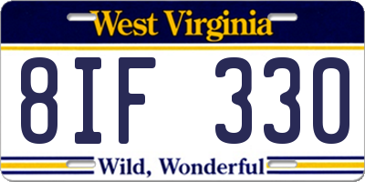 WV license plate 8IF330