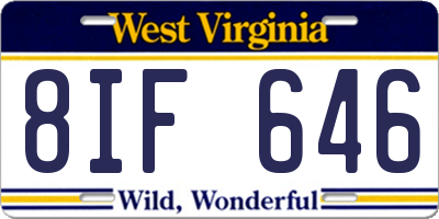 WV license plate 8IF646