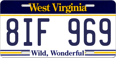WV license plate 8IF969