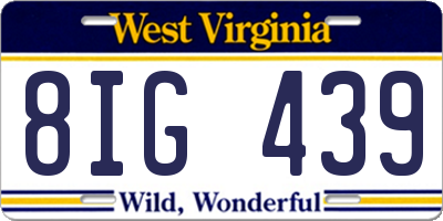 WV license plate 8IG439