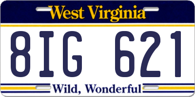 WV license plate 8IG621