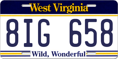 WV license plate 8IG658