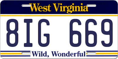 WV license plate 8IG669
