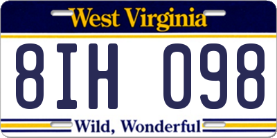 WV license plate 8IH098
