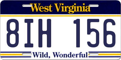 WV license plate 8IH156
