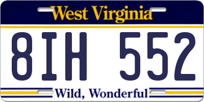 WV license plate 8IH552