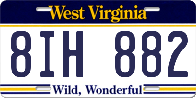WV license plate 8IH882