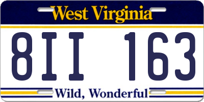WV license plate 8II163