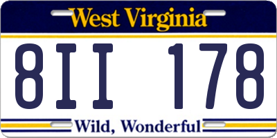 WV license plate 8II178