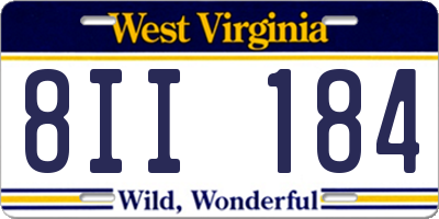 WV license plate 8II184