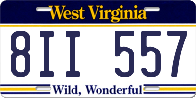WV license plate 8II557