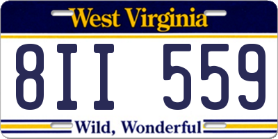 WV license plate 8II559