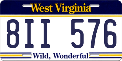 WV license plate 8II576