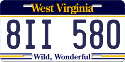 WV license plate 8II580