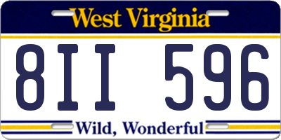 WV license plate 8II596