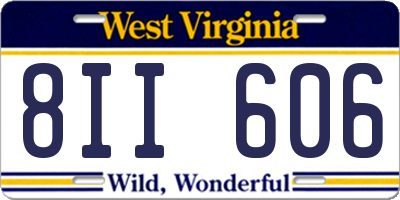 WV license plate 8II606
