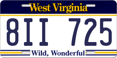 WV license plate 8II725