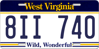 WV license plate 8II740