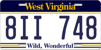 WV license plate 8II748