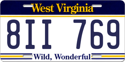 WV license plate 8II769