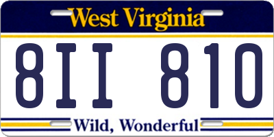 WV license plate 8II810