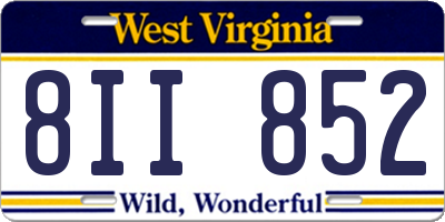 WV license plate 8II852