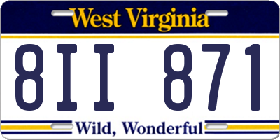 WV license plate 8II871