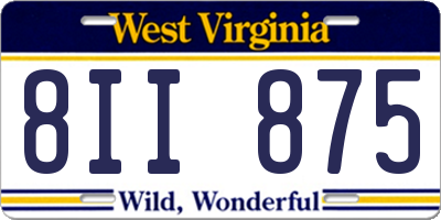 WV license plate 8II875