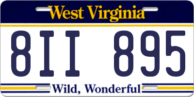WV license plate 8II895