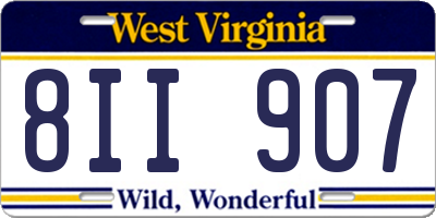 WV license plate 8II907