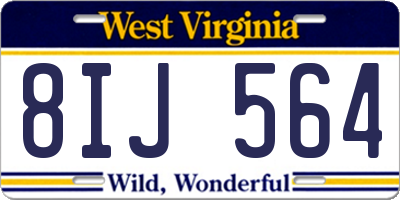 WV license plate 8IJ564