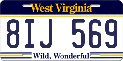 WV license plate 8IJ569