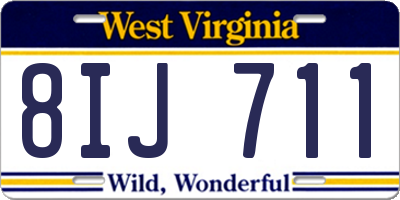 WV license plate 8IJ711