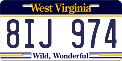 WV license plate 8IJ974
