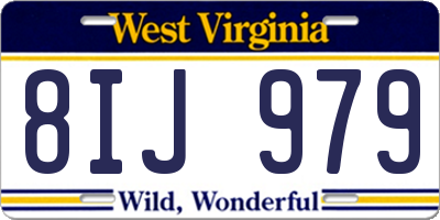 WV license plate 8IJ979