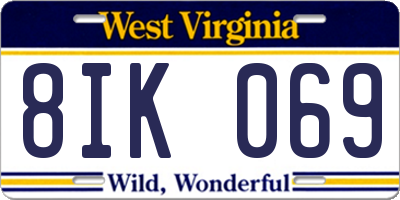 WV license plate 8IK069