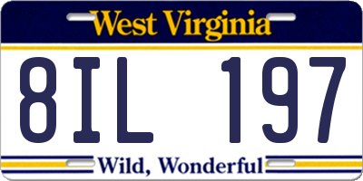 WV license plate 8IL197