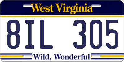 WV license plate 8IL305