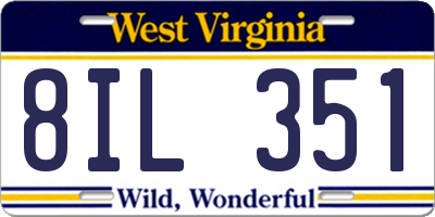 WV license plate 8IL351