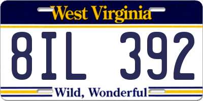 WV license plate 8IL392