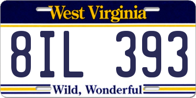 WV license plate 8IL393