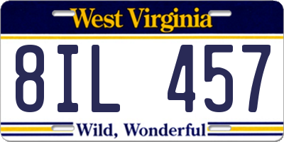WV license plate 8IL457