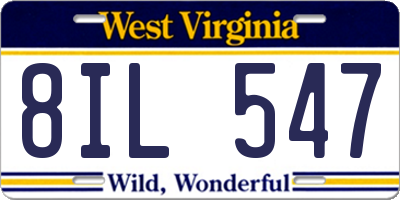 WV license plate 8IL547