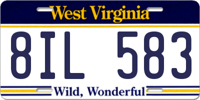 WV license plate 8IL583